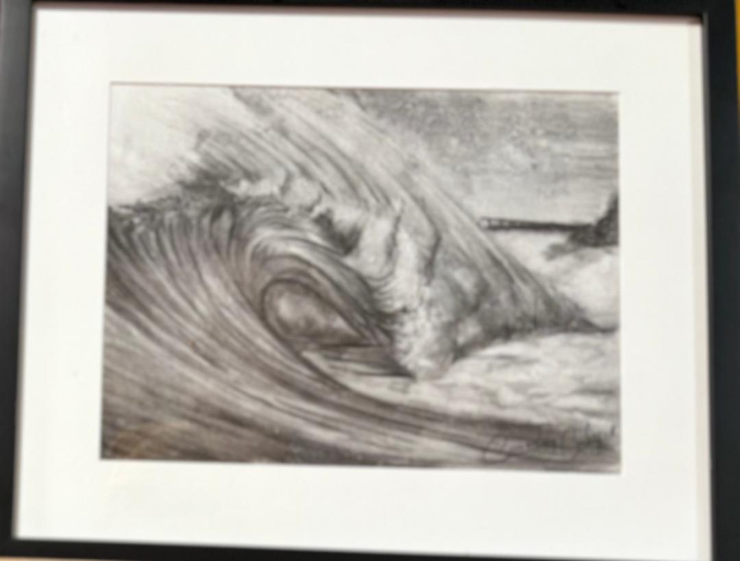 #4 Charcoal Right/PAPER (Original) FRAMED by Courtney Conlogue