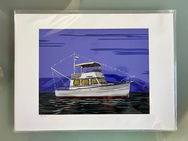 Christmas at Sea (Framed Print) by Michael Tilden