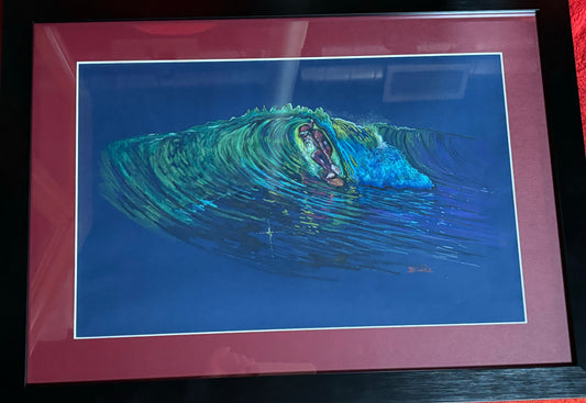 Santa Surf Scene (Original)  by Ricky Blake