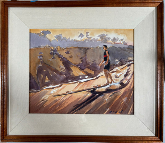 George Freeth At Palos Verdes Cove (ORIGINAL) by Ron Croci
