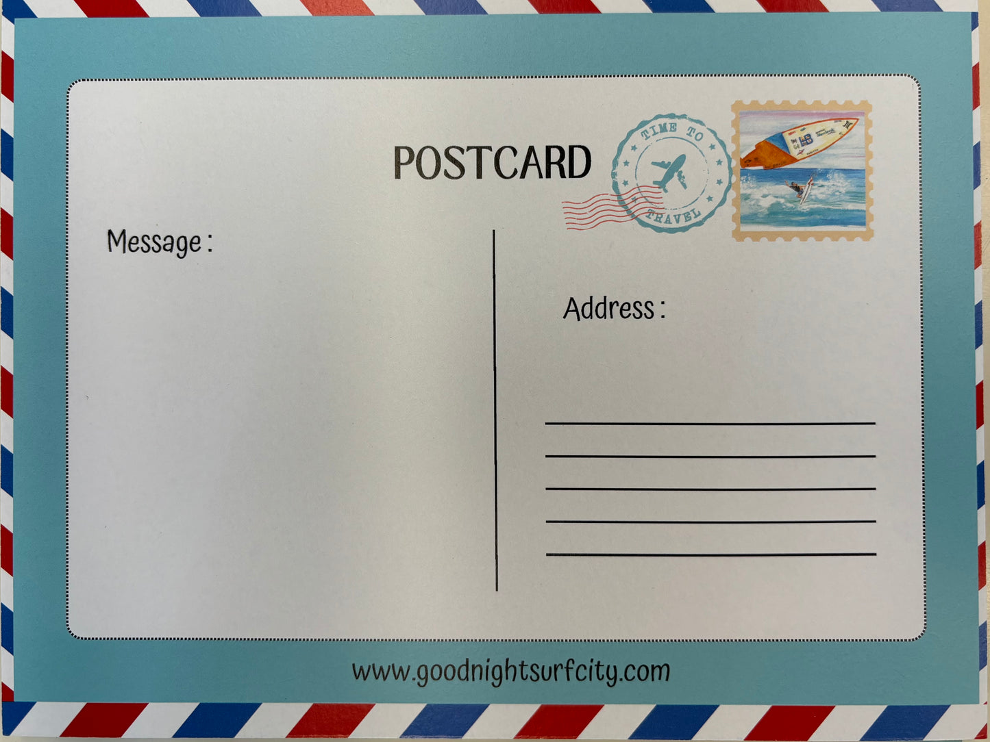 Goodnight Surf City POST CARDS by Toni Haas