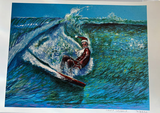 Santa Layback by Ricky Blake (Print)
