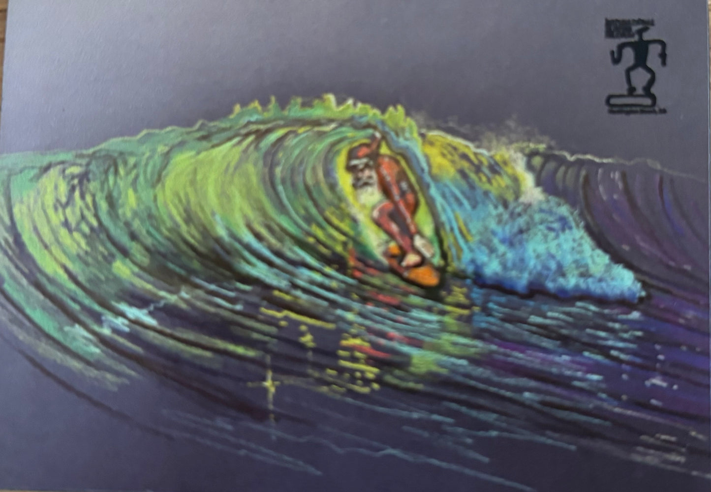 Magnet of Surfing Santa