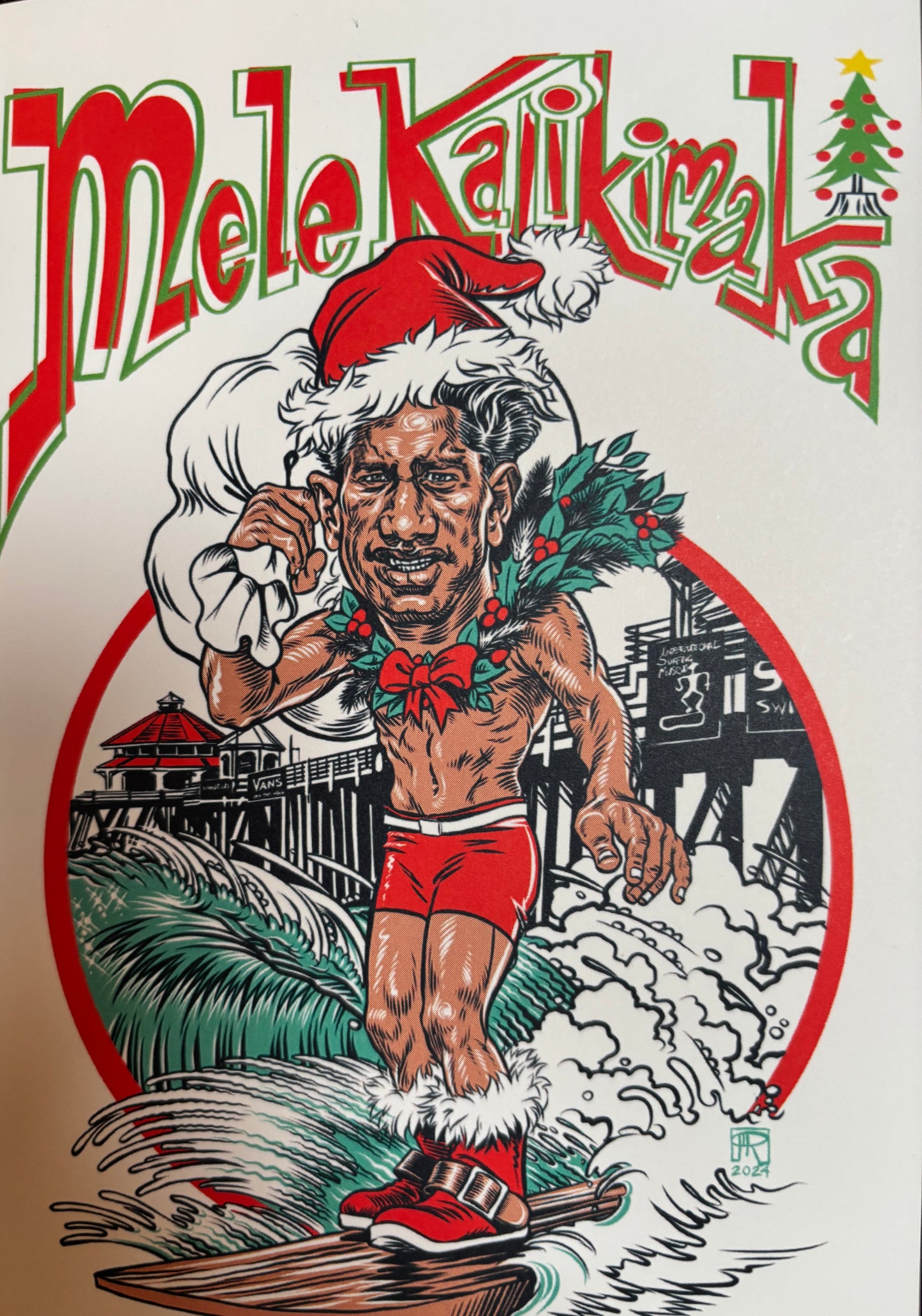 Mele Kalikimaka Christmas 5 Card Bundle  & Envelope by Phil Roberts