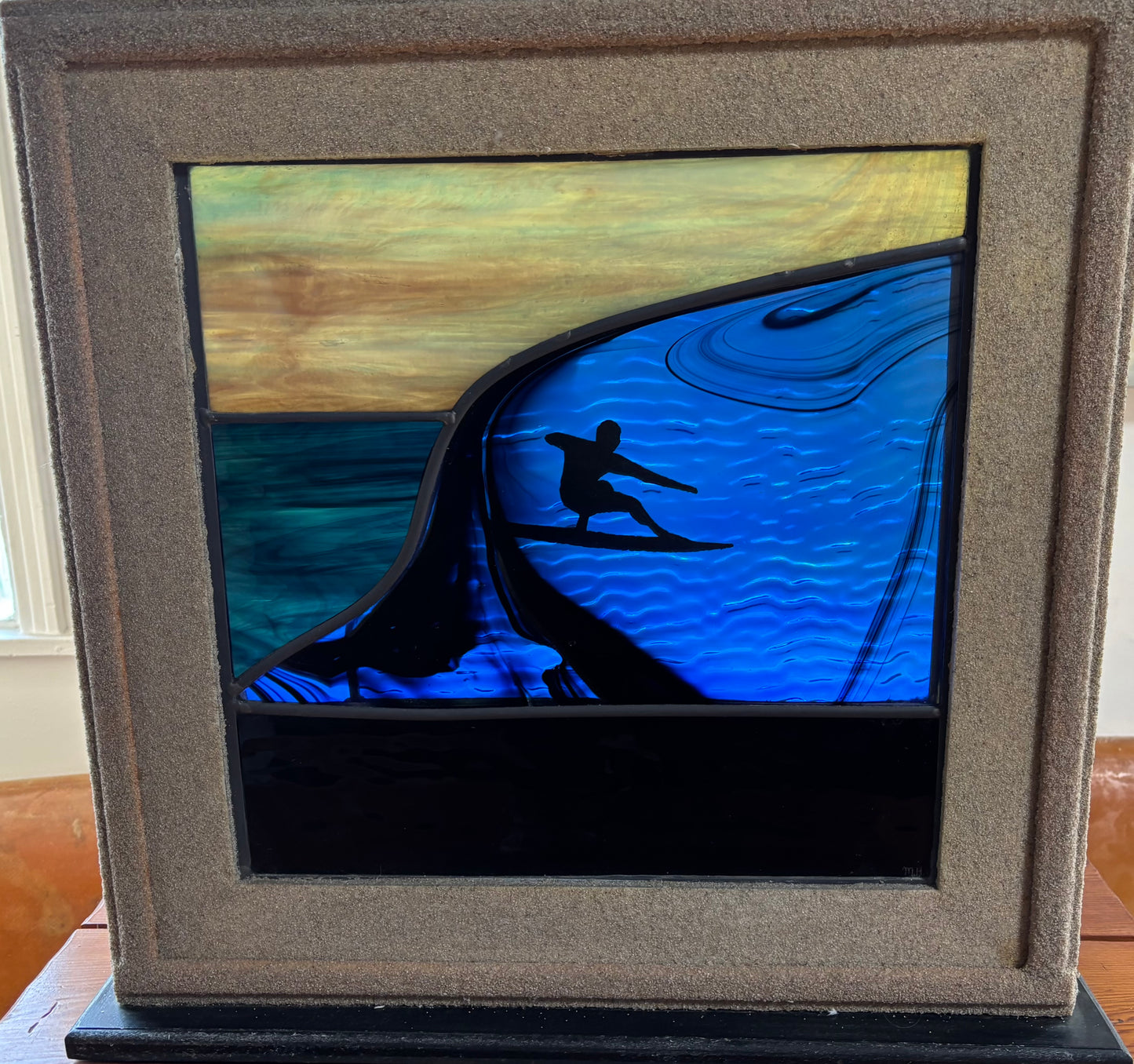 Stained Glass Surfer in Light Box