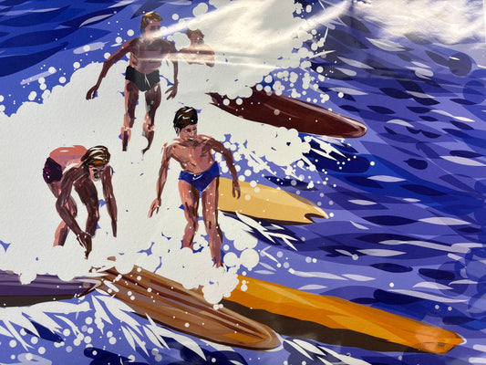 First Surfers by Michael Tilden Print
