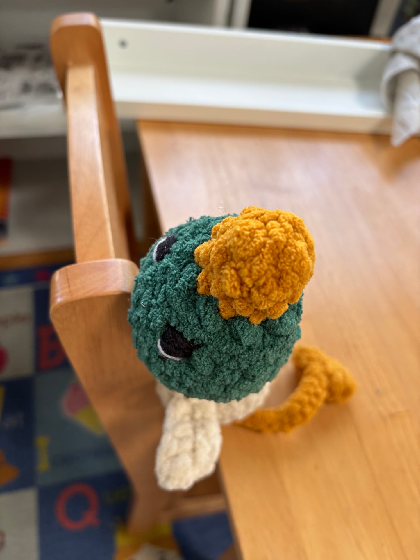 Large Mallard Duck crocheted plushy to go with Goodnight Surf City (book) by Toni Haas