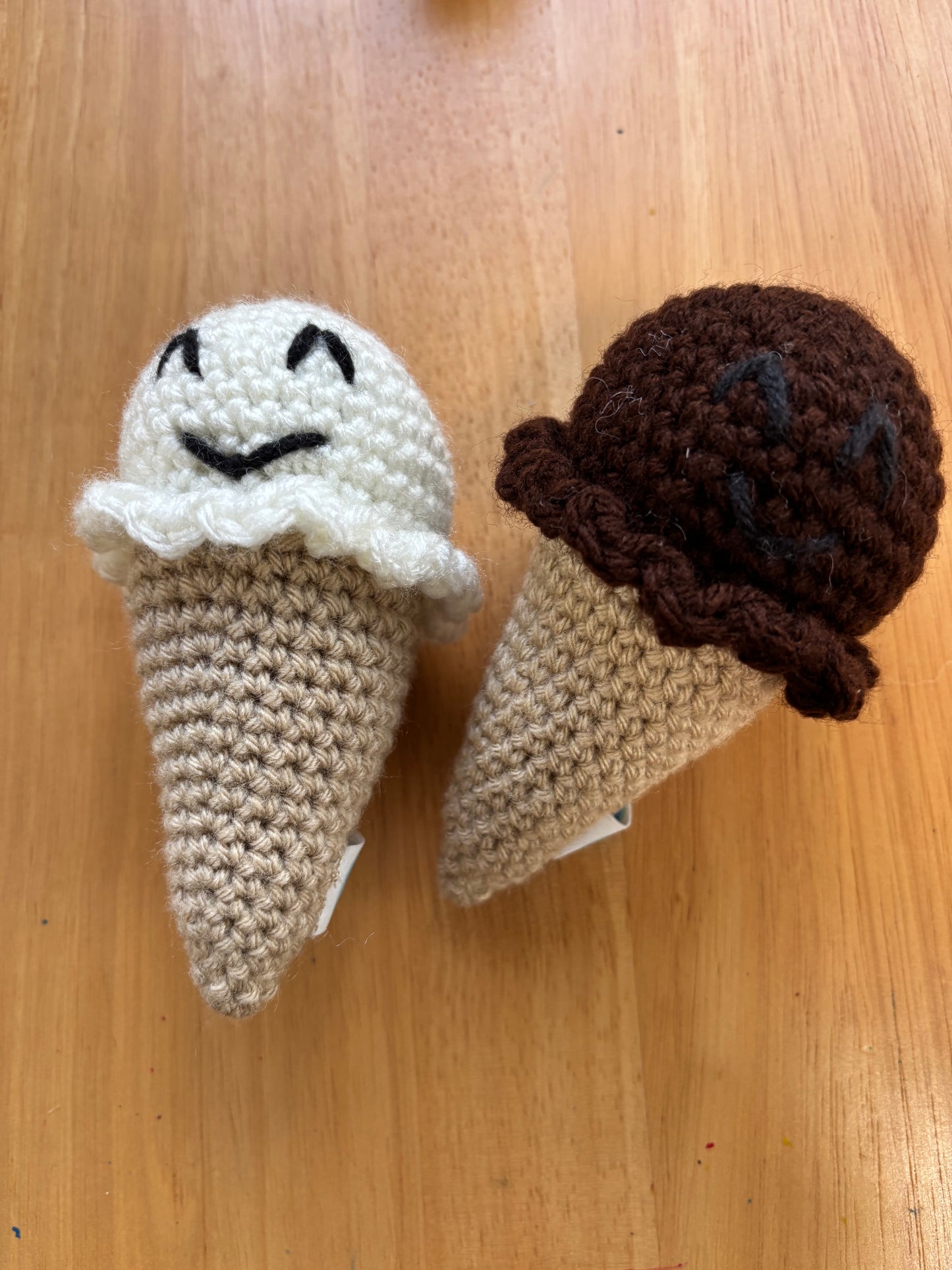Ice Cream Cone crocheted plushy to go with Goodnight Surf City (book) by Toni Haas