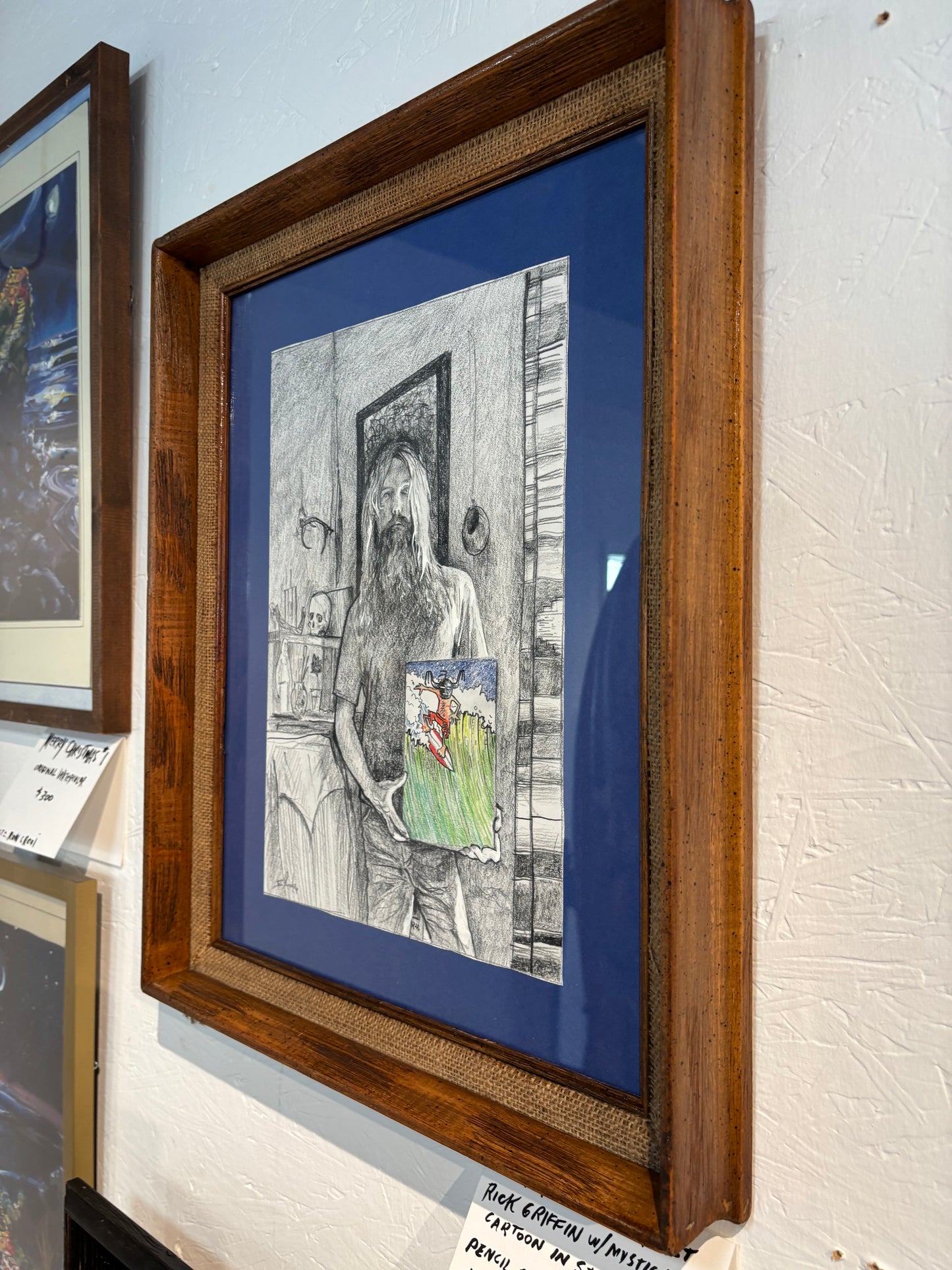 Portrait of Surf Artist Rick Griffin ...(ORIGINAL-FRAMED) by Ricky Blake