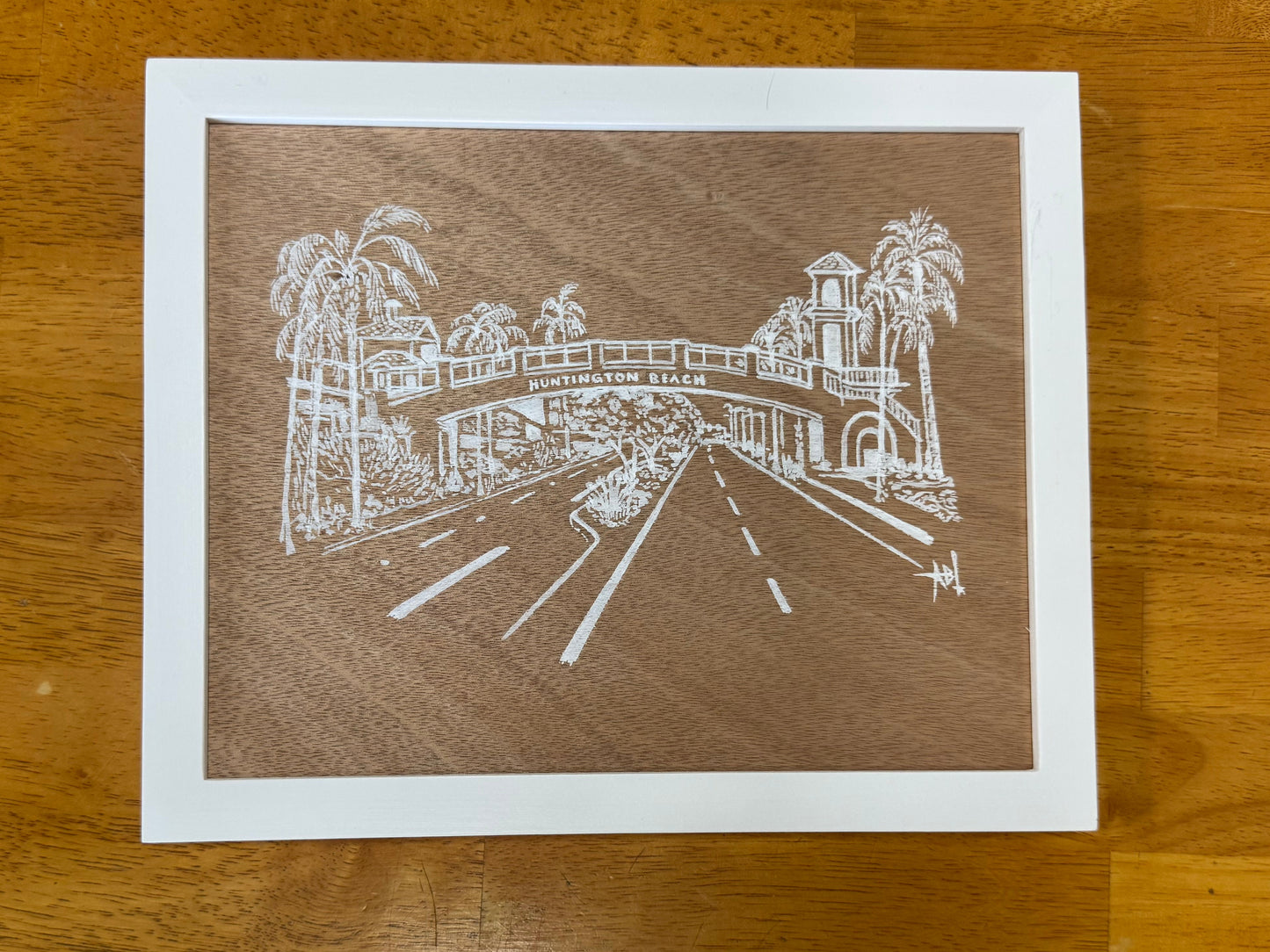 Huntington Beach Pedestrian Bridge (ORIGINAL/FRAMED) by Alyssa Belanio