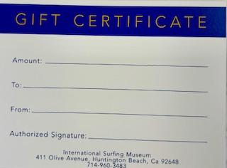 HBISM GIFT CERTIFICATE