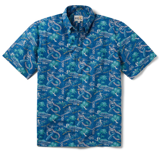 Reyn Spooner "One Fine Day - Vallarta Blue" Short Sleeve Btn Down