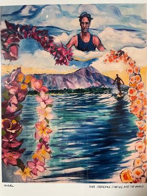 Duke Spreading Surfing Over the World by Ricky Blake (print)