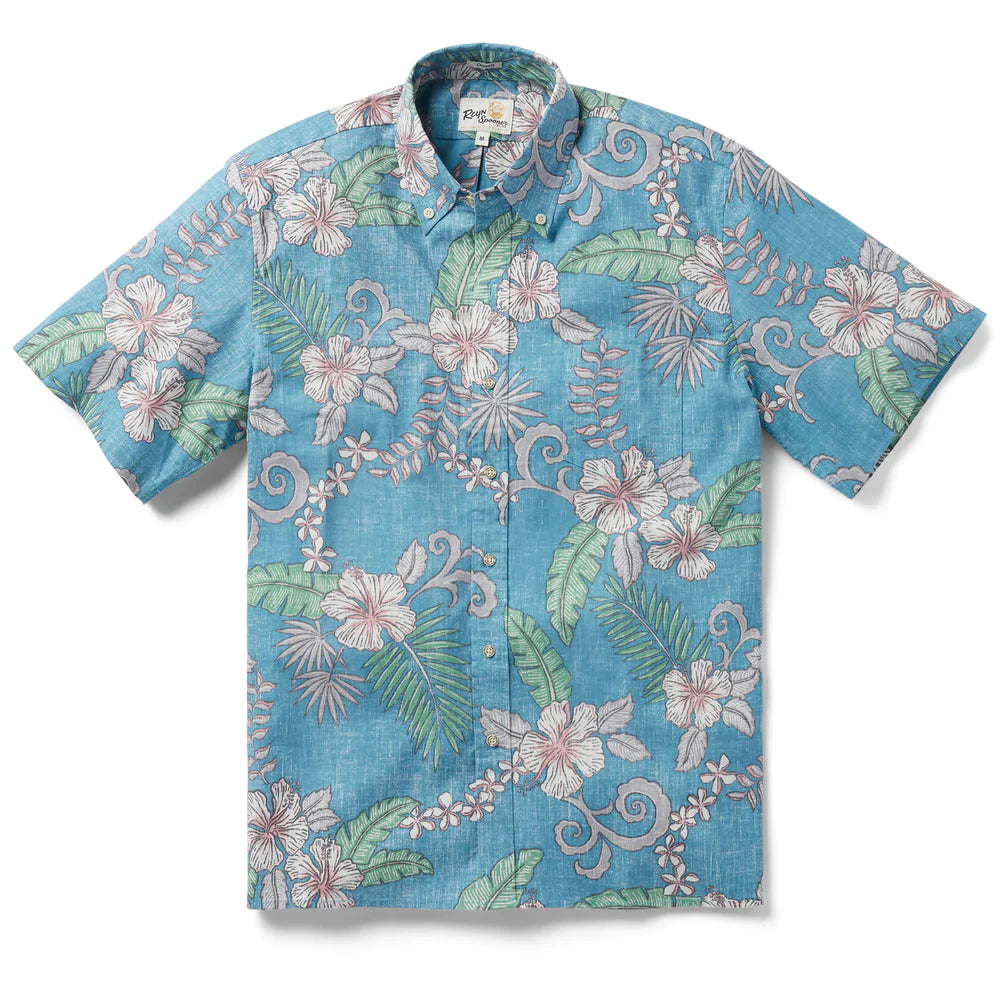 Reyn Spooner Fancy Biscus Stormy Sky Short Sleeve Btn Down