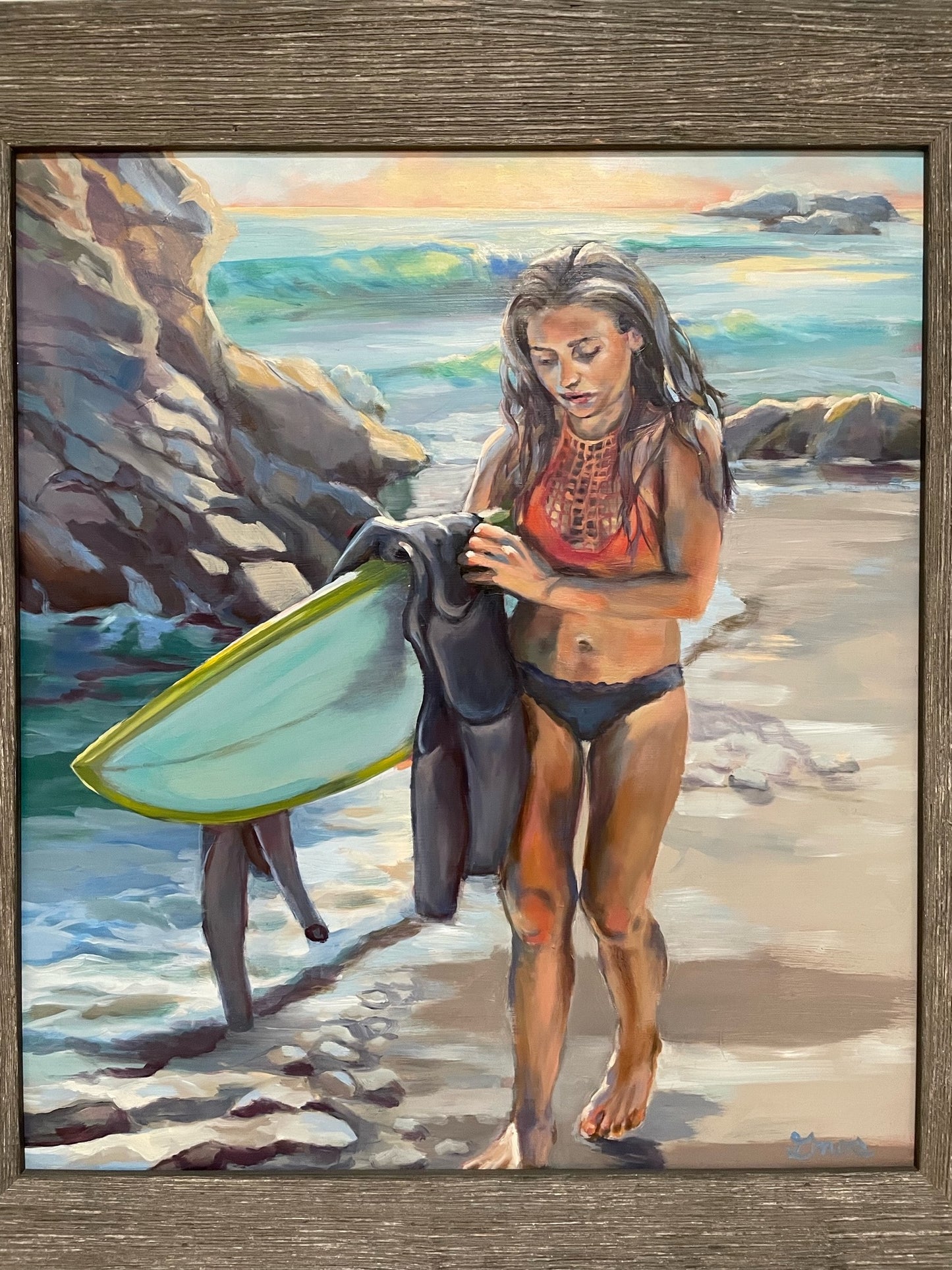 Sunset Session FRAMED Original by Colleen Gnos