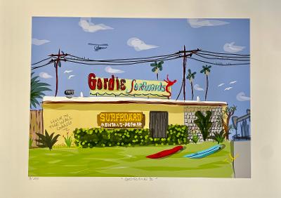 Gordie Surfboards Print by Michael Tilden
