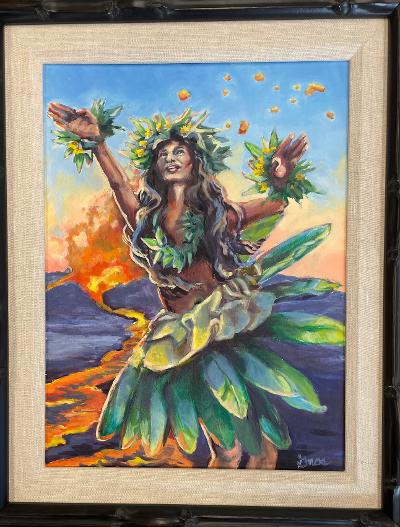 Hula Heat FRAMED Original by Colleen Gnos