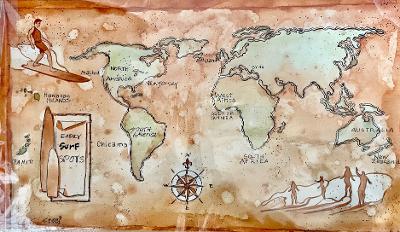 Early Surf Spots by Ron Croci (Orange)