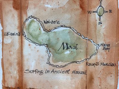 Maui Map by Ron Croci