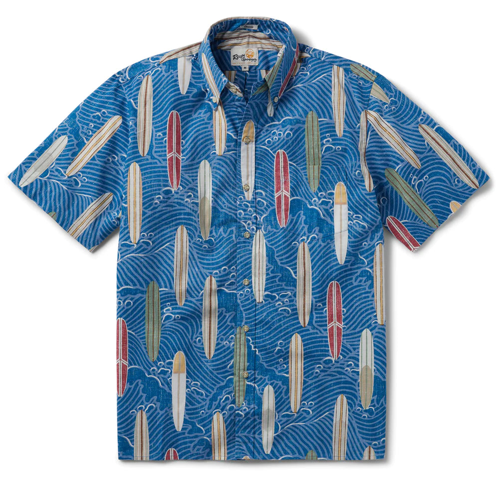 Reyn Spooner "Retro Boardin' - Vallarta Blue" Short Sleeve Btn Down