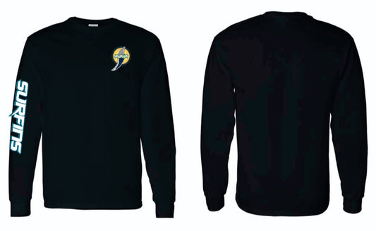 SURFINS surfwear BLACK UNISeX Long Sleeve T-Shirt