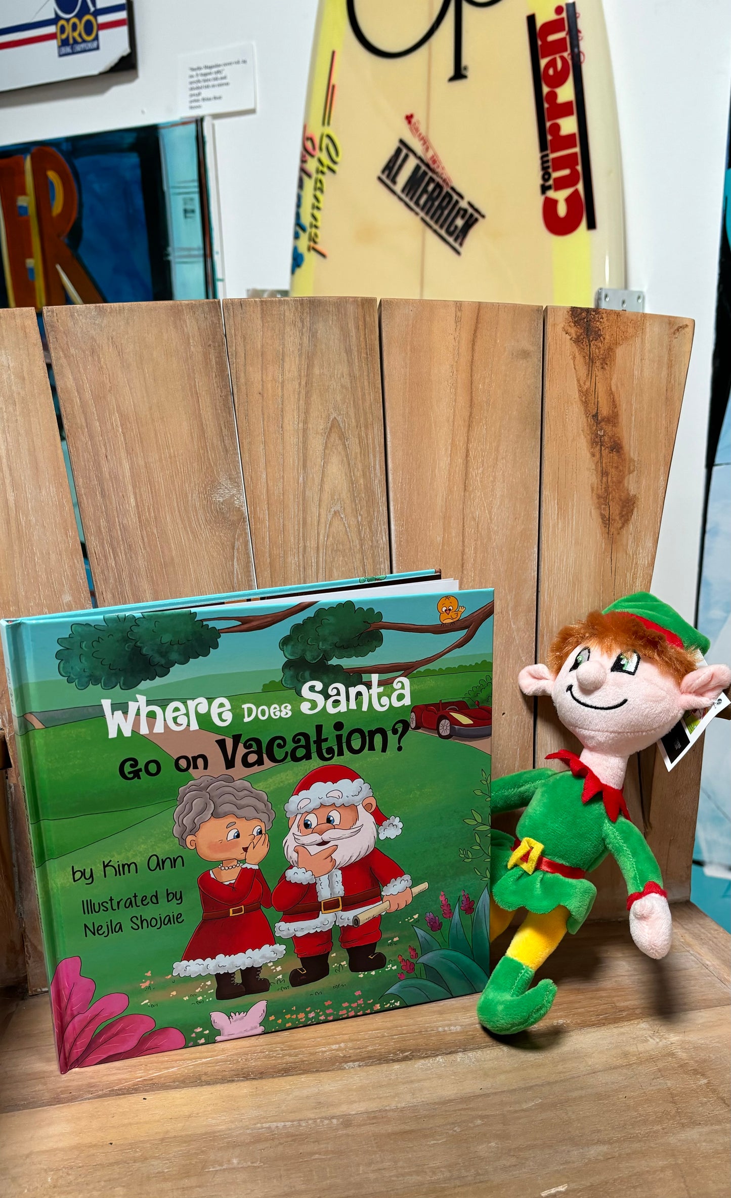 Where Does Santa Go on Vacation and Santa's Elf Plush Stuffed Animal by Kim Ann