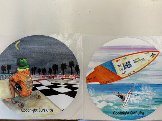 Goodnight Surf City STICKERS by Toni Haas