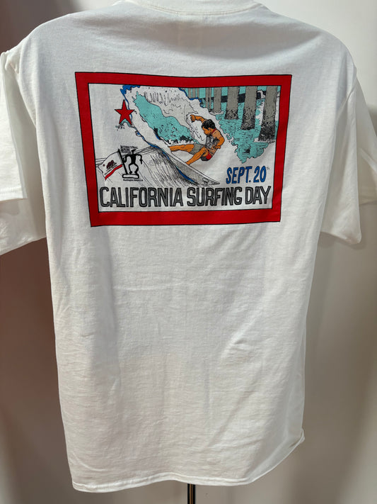 CASH ONLY California Surfing Day Tee (WHITE COLOR) Short Sleeve T-Shirt