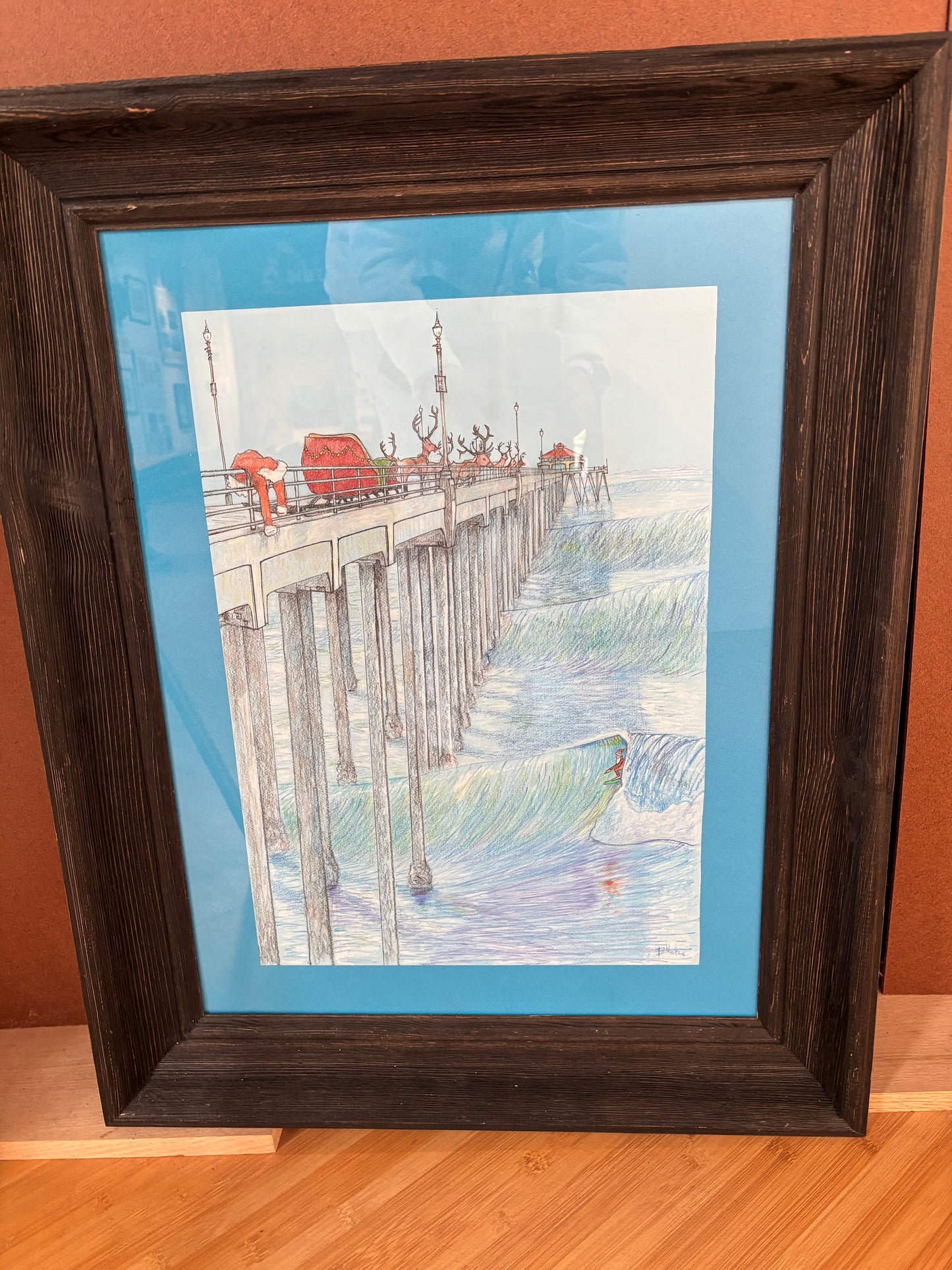 Christmas Eve Scene (ORIGINAL-FRAMED)  by Ricky Blake