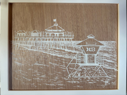 Huntington Beach Pier Print by Alyssa Belanio