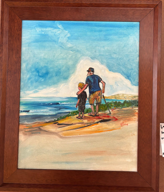 Love of the Sea-Homage to Norman Rockwell (ORIGINAL-FRAMED)  by Ricky Blake