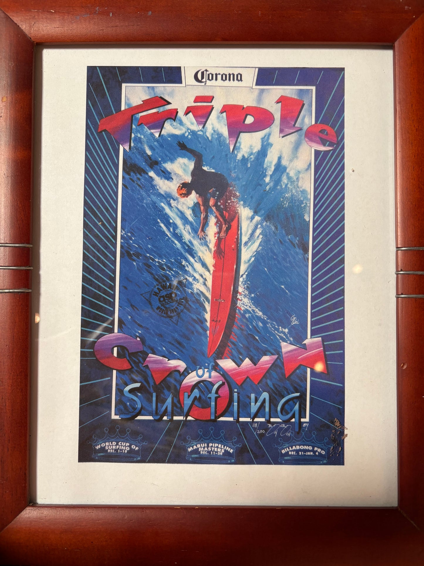 SMALL PRINT Framed Triple Crown of Surfing by Ron Croci