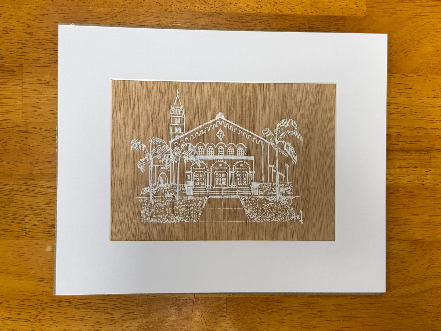 Huntington Beach Bell Tower & High School matted/unmatted by Alyssa Belanio