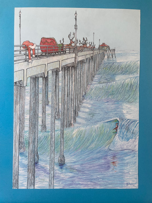 Christmas Eve Scene (ORIGINAL-FRAMED)  by Ricky Blake