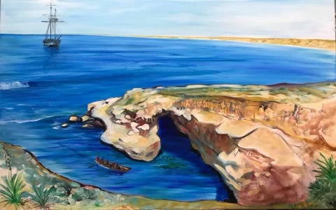 La Jolla Caves (Oil on Canvas)  by Ricky Blake