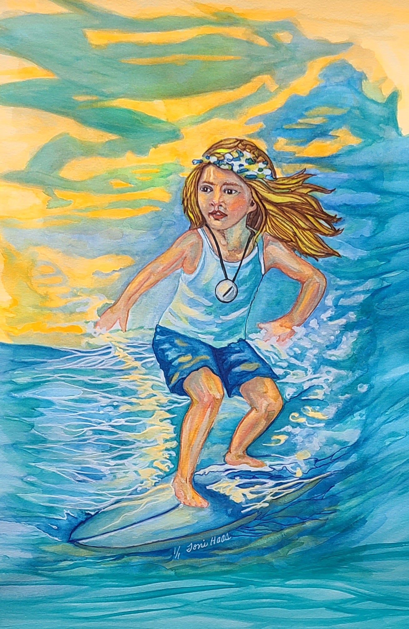1/4 Surfing into seasons/SUMMER (ORIGINAL)  by Toni Haas