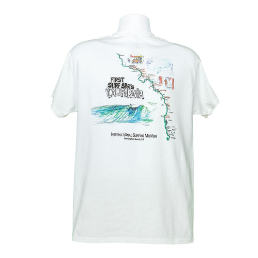 First Surf Spots/Finding California Surf  (WHITE) Short Sleeve T-Shirt