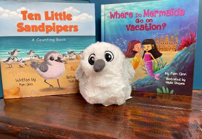 2 Book Collection/Stuffed Animal: Ten Little Sandpipers & Where Do Mermaids Go On Vacation? by Kim Ann Collections
