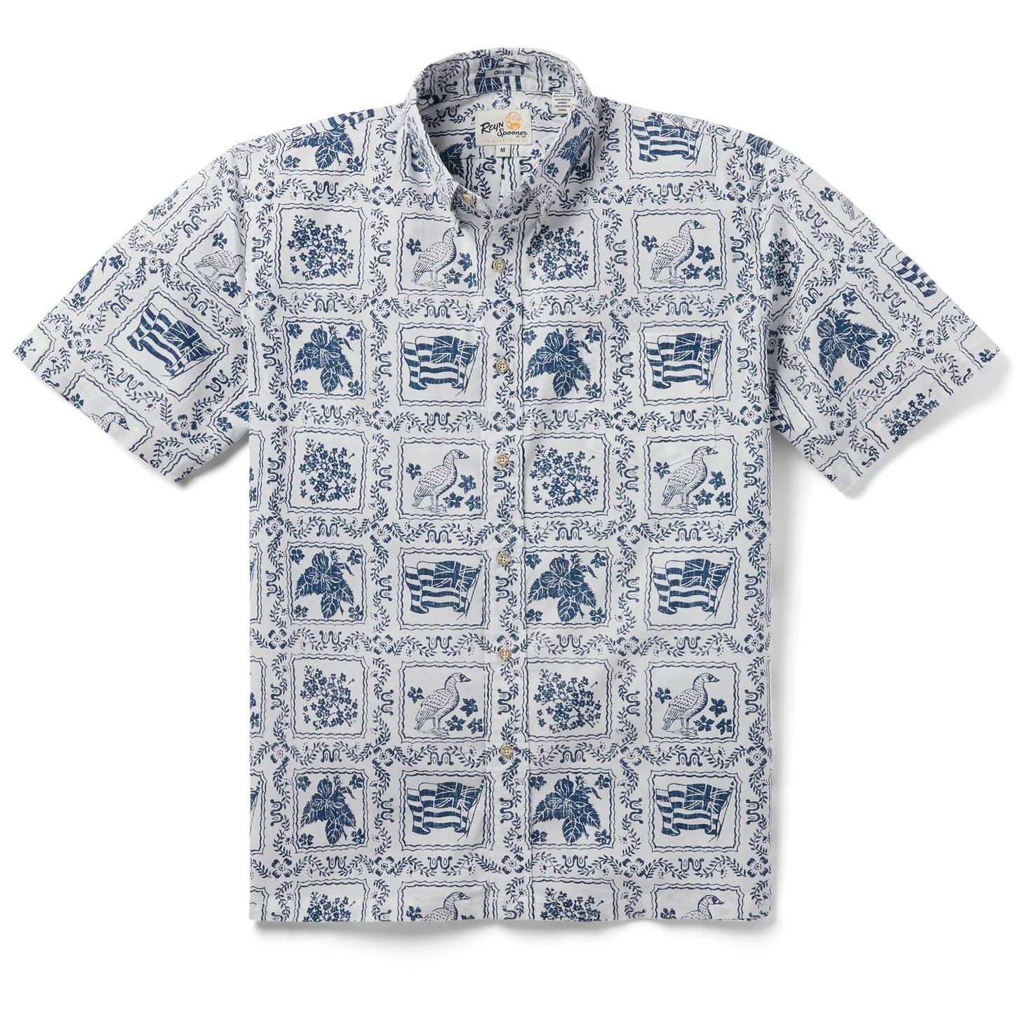 Reyn Spooner "Lahaina Sailor  CLASSIC" WHITE  Short Sleeve Btn Down