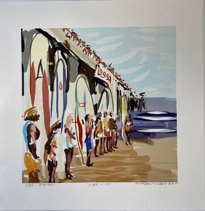 Surf City (Framed/Matted) by Michael Tilden