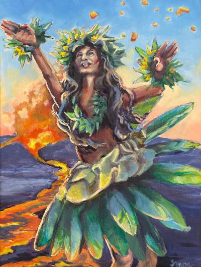 Hula Heat UNFRAMED Original by Colleen Gnos